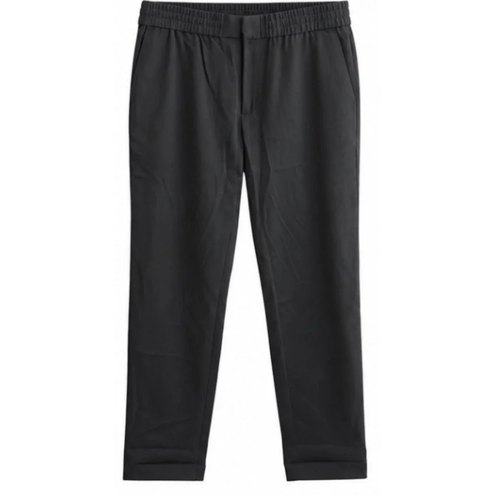Banana Republic Slim Tapered Pants Mens Large Tall Gray New Elastic Waist Twill